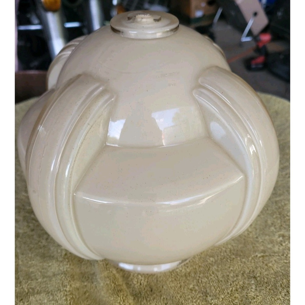 Art Deco Cream Biege Ribbed Panel Lamp Base Very Cool Repurpose - Picture 3 of 14
